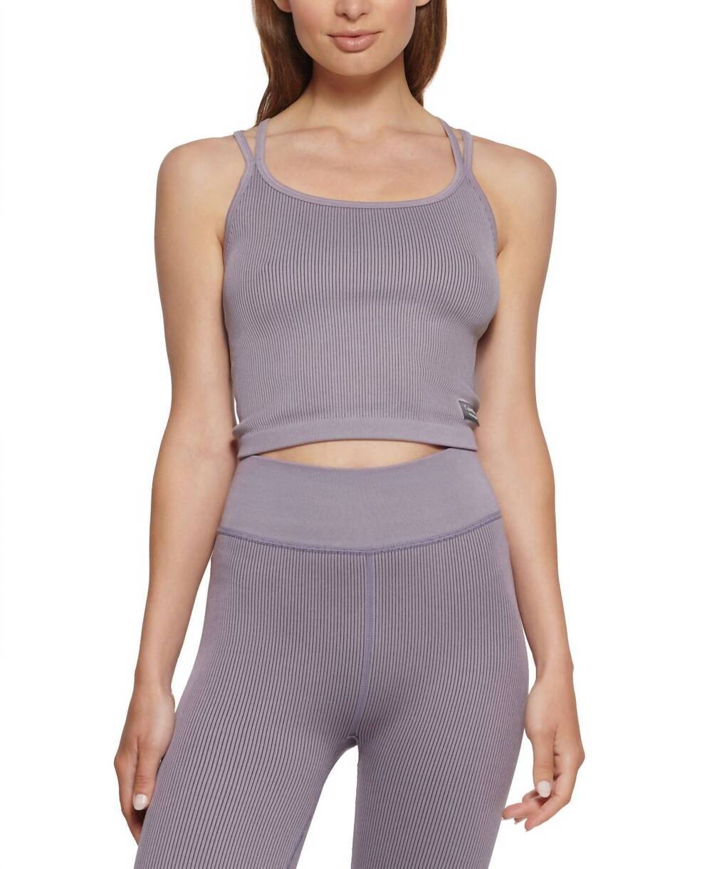 NEW CALVIN KLEIN strappy back cropped top in smokey lilac